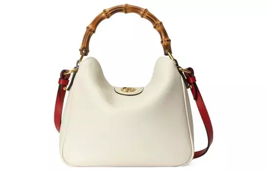 GUCCI Сумка Diana из кожи, через плечо, маленькая женская, белая