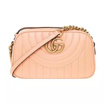 GUCCI Сумка для фотоаппарата Marmont Quilting Leather, женская, через плечо, розовая