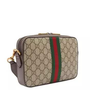 Gucci Сумка для фотокамеры Ophidia GG с монограммой, бежевый