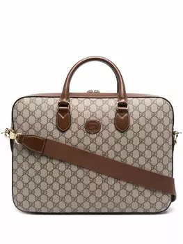 Gucci сумка для ноутбука с логотипом Interlocking G, серый