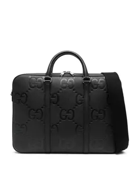 Gucci сумка для ноутбука с тисненым логотипом, черный