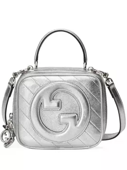Gucci сумка Gucci Blondie с верхней ручкой, серебристый