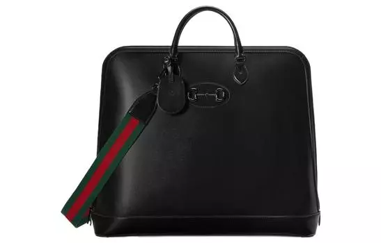 GUCCI Сумка Horsebit 1955, кожаная, через плечо, дорожная сумка, черная, мужская
