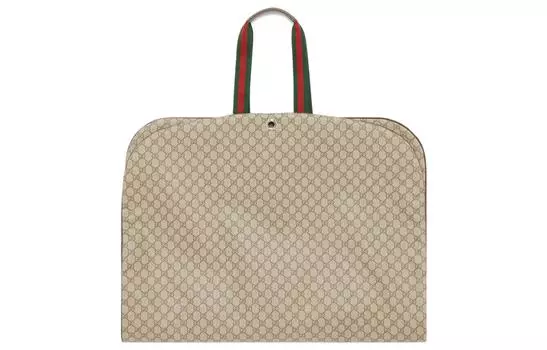 GUCCI Сумка из холста с кожаной отделкой, обычная мужская, коричневого цвета