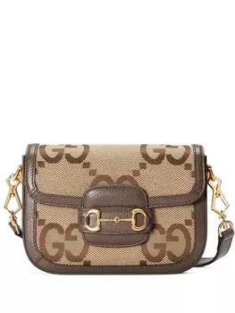 Gucci сумка Jumbo 1955 Horsebit с логотипом GG, коричневый