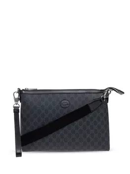 Gucci сумка-клатч Ophidia GG из холста, черный