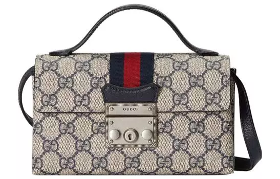 GUCCI Сумка-коробка из парусины с замком и кожей, сумка-коробка, сумка через плечо, мини-сумка через плечо для женщин