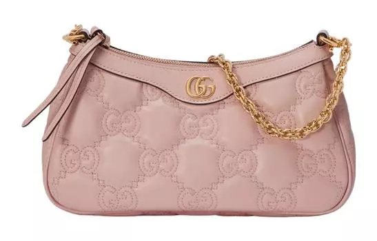 GUCCI Сумка-кошелек GG Matelass Leather, сумка через плечо, женская, розовая