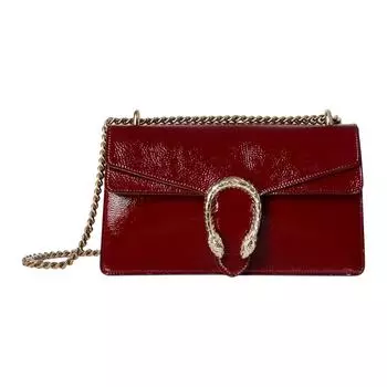 GUCCI Сумка-мессенджер Dionysus из лакированной кожи, женская, красного цвета