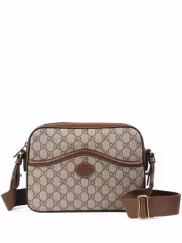 Gucci сумка-мессенджер из канваса с узором GG, нейтральный цвет
