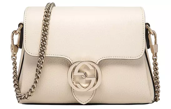 GUCCI Сумка-мессенджер из коровьей кожи Litchi Grain, сумка-багажник, сумка на плечо, женская, белая, мини