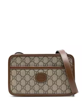 Gucci сумка-мессенджер размера мини с логотипом Interlocking G, нейтральный цвет