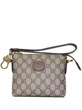 Gucci сумка-мессенджер с узором GG Supreme, коричневый