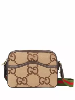 Gucci сумка-мессенджер с узором GG Supreme, коричневый