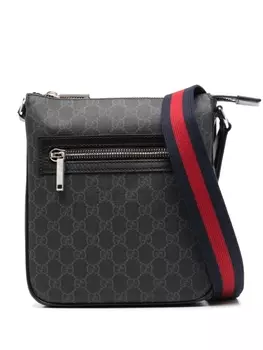 Gucci сумка-мессенджер с узором GG Supreme, черный