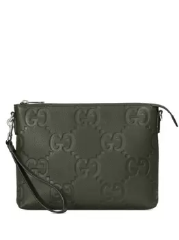 Gucci сумка-мессенджер с узором Jumbo GG, зеленый