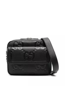 Gucci сумка-мессенджер с узором Jumbo GG, черный
