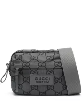 Gucci сумка-мессенджер среднего размера с узором GG Supreme, серый