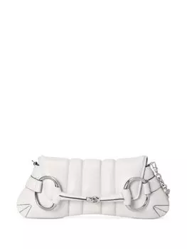 Gucci сумка на плечо Horsebit Chain среднего размера, белый
