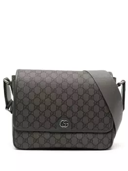 Gucci сумка на плечо Ophidia среднего размера с узором GG, серый