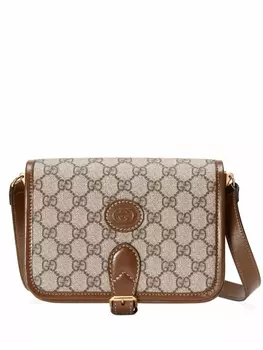 Gucci сумка на плечо с узором GG, коричневый