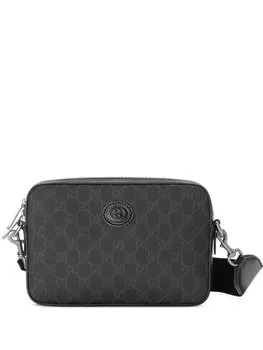 Gucci сумка на плечо с узором GG Supreme, черный