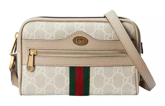 GUCCI Сумка Ophidia Canvas с кожаной сумкой для фотоаппарата, сумка через плечо, мини-сумка для женщин, бежево-белая