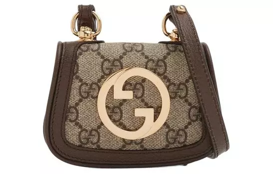 GUCCI Сумка-седло Blondie Canvas, кошелек, сумка через плечо, мини-сумка для женщин, цвет "черное дерево"