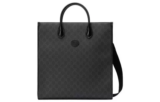 GUCCI Сумка-шоппер GG Retro Series из кожи, сумка-шоппер, сумка через плечо, сумка через плечо, мужская сумка среднего размера, черная