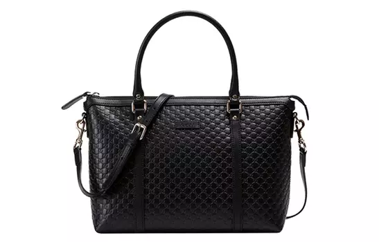 GUCCI Сумка-шоппер из коровьей кожи, сумка-тоут, сумка через плечо, женская сумка среднего размера, черная