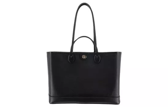 GUCCI Сумка-шоппер Ophidia из кожи, женская, черного цвета, среднего размера