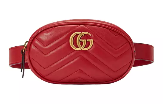 GUCCI Сумка-слинг GG Marmont Leather, женская, красная