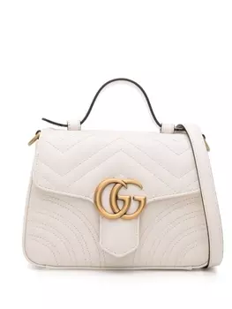 Gucci сумка-тоут GG Marmont размера мини, белый
