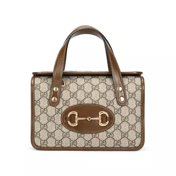 GUCCI Сумка-тоут Horsebit 1955 Mini с ручкой сверху, женская, коричневого цвета