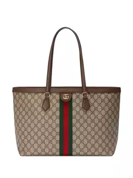 Gucci сумка-тоут Ophidia среднего размера, нейтральный цвет