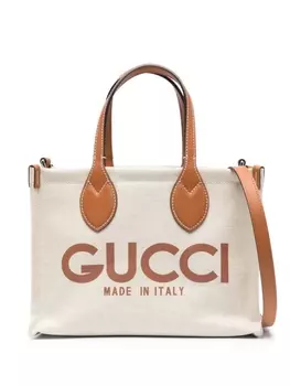 Gucci сумка-тоут размера мини с логотипом, нейтральный цвет