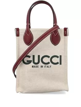 Gucci сумка-тоут с логотипом, нейтральный цвет