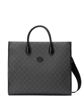 Gucci сумка-тоут с узором GG Supreme, черный