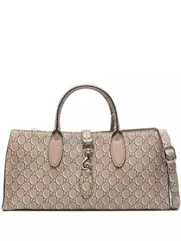 Gucci сумка-тоут с узором GG Supreme, коричневый