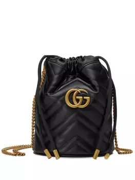 Gucci сумка-ведро GG Marmont, черный
