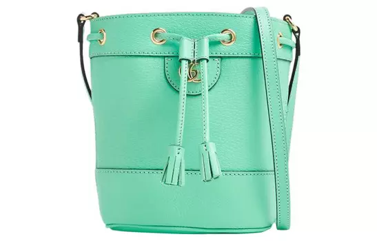 GUCCI Сумка-ведро Ophidia Leather, женская, через плечо, мятно-зеленого цвета