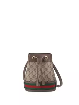 Gucci сумка-ведро Ophidia размера мини, коричневый