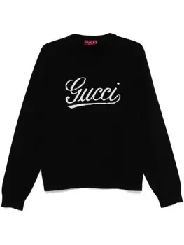 Gucci свитер с логотипом, черный