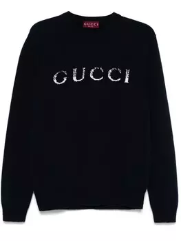 Gucci свитер с логотипом, синий