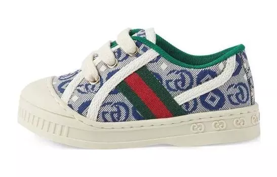 Кеды детские Gucci Tennis 1977 Jacquard-print, синий / белый