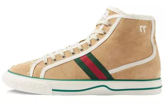 Кроссовки мужские Gucci Tennis 1977, бежевый / зеленый