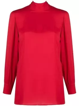 Gucci tie-neck silk blouse, красный