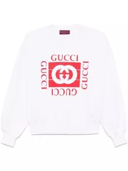 Gucci толстовка с логотипом, белый