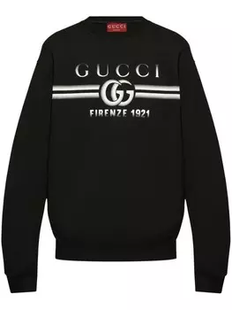 Gucci толстовка с логотипом Double G, черный