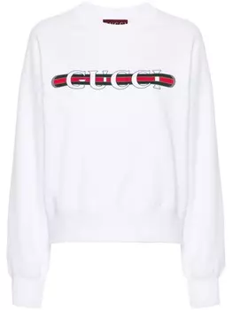 Gucci толстовка с принтом Gucci Web, белый